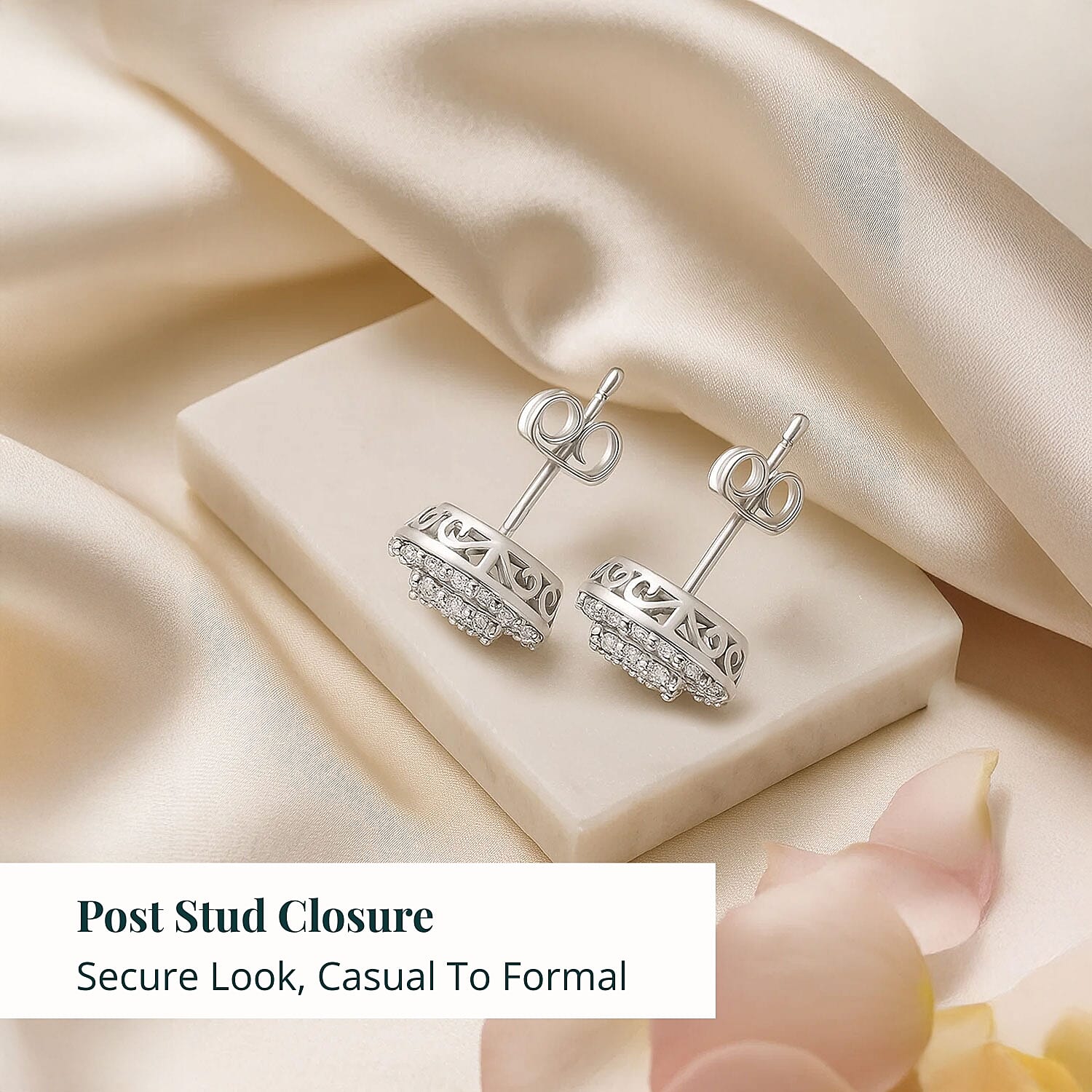 Ankur Treasure Chest Luxuriant Lab Grown Diamond 0.75 ctw Earrings in 10K White Gold
