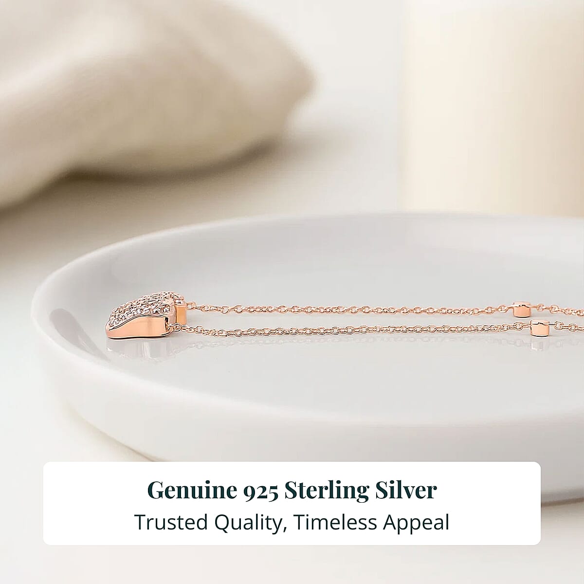 Luxuriant Lab Grown Pink (IR) and White Diamond (SI) 1.00 ctw Elephant Necklace in 18K Vermeil Rose Gold Over Sterling Silver 18-20 Inches image number 2