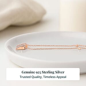 Luxuriant Lab Grown Pink (IR) and White Diamond (SI) 1.00 ctw Elephant Necklace in 18K Vermeil Rose Gold Over Sterling Silver 18-20 Inches