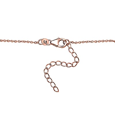 Luxuriant Lab Grown Pink (IR) and White Diamond (SI) 1.00 ctw Elephant Necklace in 18K Vermeil Rose Gold Over Sterling Silver 18-20 Inches