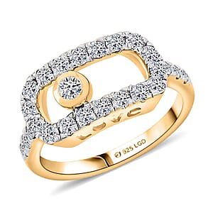 Luxuriant Lab Grown Diamond VS 1.00 ctw Ring in 18K Vermeil Yellow Gold Over Sterling Silver (Size 6.0)