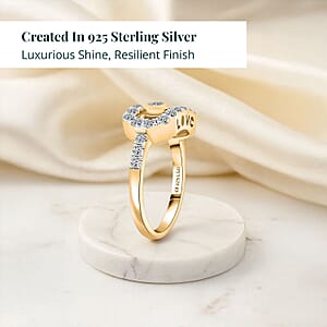 Luxuriant Lab Grown Diamond VS 1.00 ctw Ring in 18K Vermeil Yellow Gold Over Sterling Silver (Size 6.0)