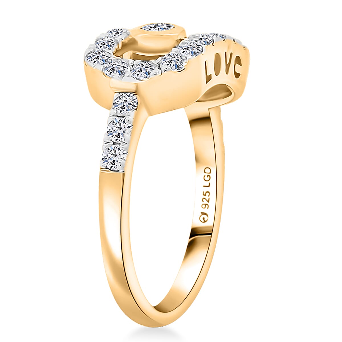 Luxuriant Lab Grown Diamond VS 1.00 ctw Ring in 18K Vermeil Yellow Gold Over Sterling Silver image number 3