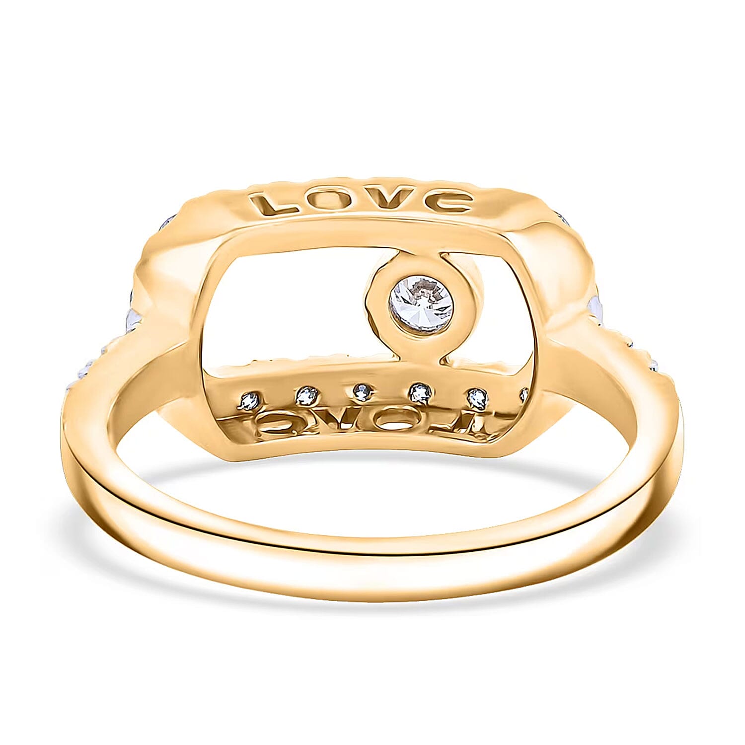 Luxuriant Lab Grown Diamond VS 1.00 ctw Ring in 18K Vermeil Yellow Gold Over Sterling Silver (Size 6.0)