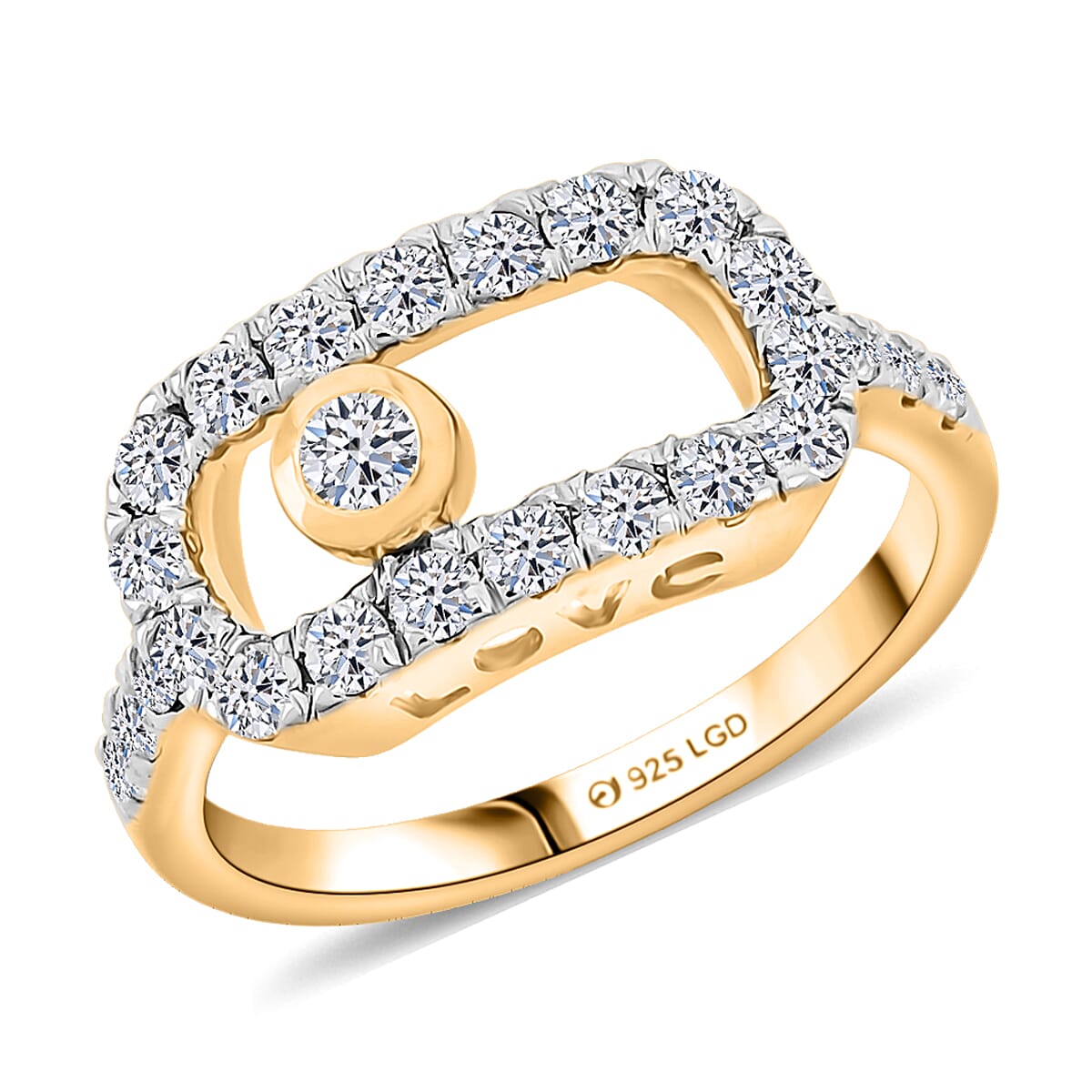 Luxuriant Lab Grown Diamond VS 1.00 ctw Ring in 18K Vermeil Yellow Gold Over Sterling Silver (Size 8.0) image number 0