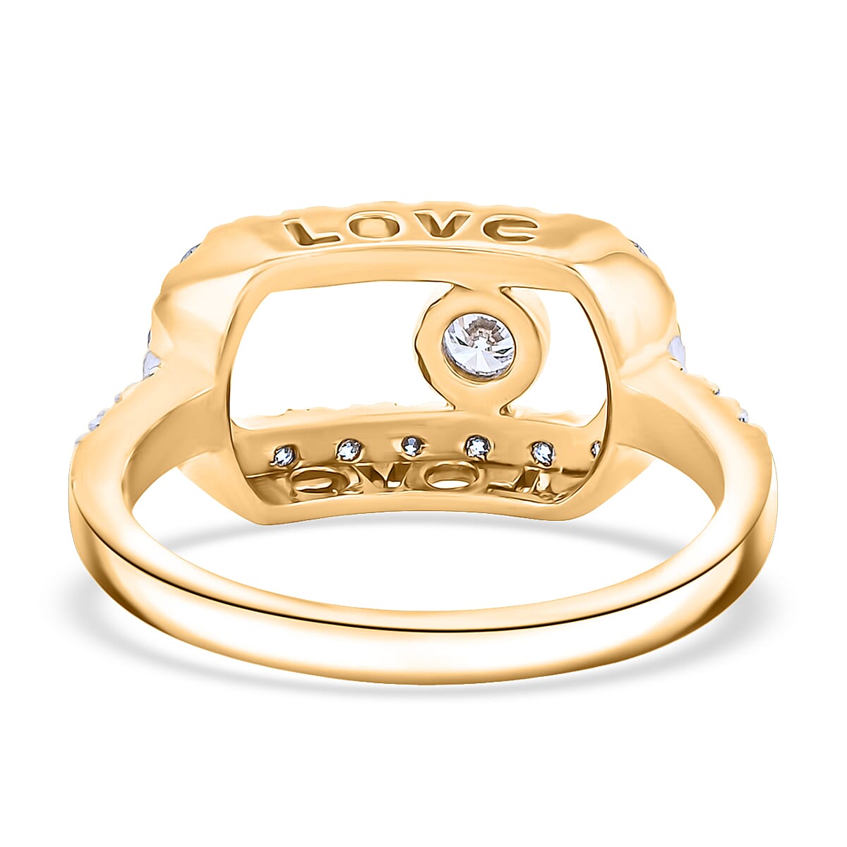 Luxuriant Lab Grown Diamond VS 1.00 ctw Ring in 18K Vermeil Yellow Gold Over Sterling Silver (Size 8.0) image number 4