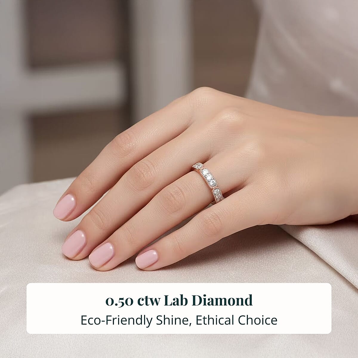 Luxuriant Lab Grown Diamond VS 0.50 ctw Ring in 18K Vermeil RG Over Sterling Silver image number 1