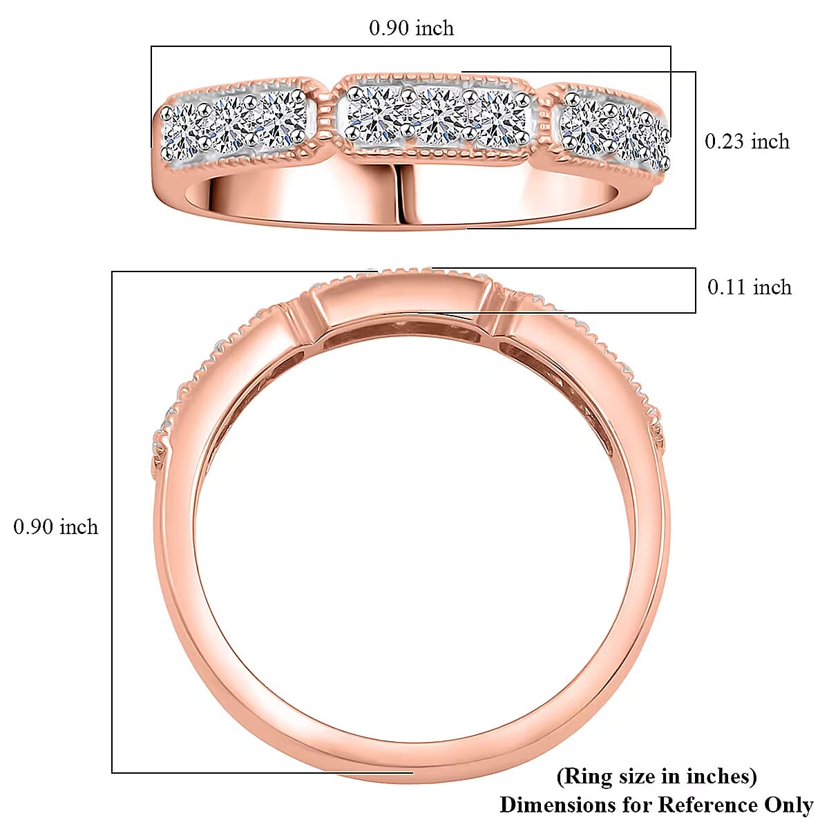 Luxuriant Lab Grown Diamond VS  0.50 ctw Ring in 18K Vermeil RG Over Sterling Silver (Size 8.0) image number 6