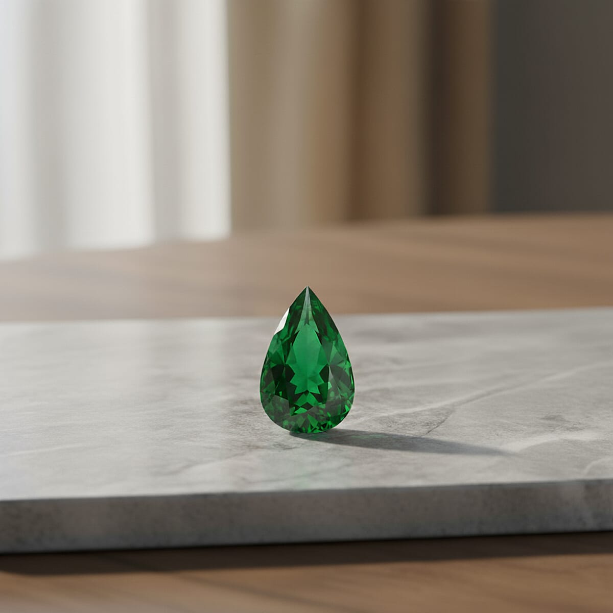 AAAA Tsavorite Garnet (Pear 7x5 mm) 0.70 ctw image number 1