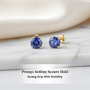Doorbuster AAA Tanzanite 1.00 ctw Screw Post Earrings in 14K Yellow Gold 