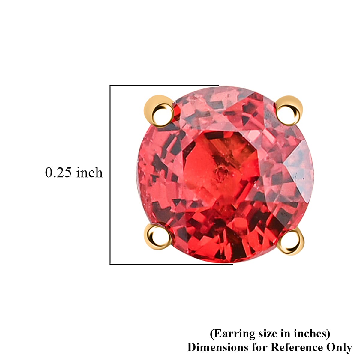 Doorbuster AAA Red Sapphire 1.10 ctw Screw Post Earrings in 14K Yellow Gold image number 4