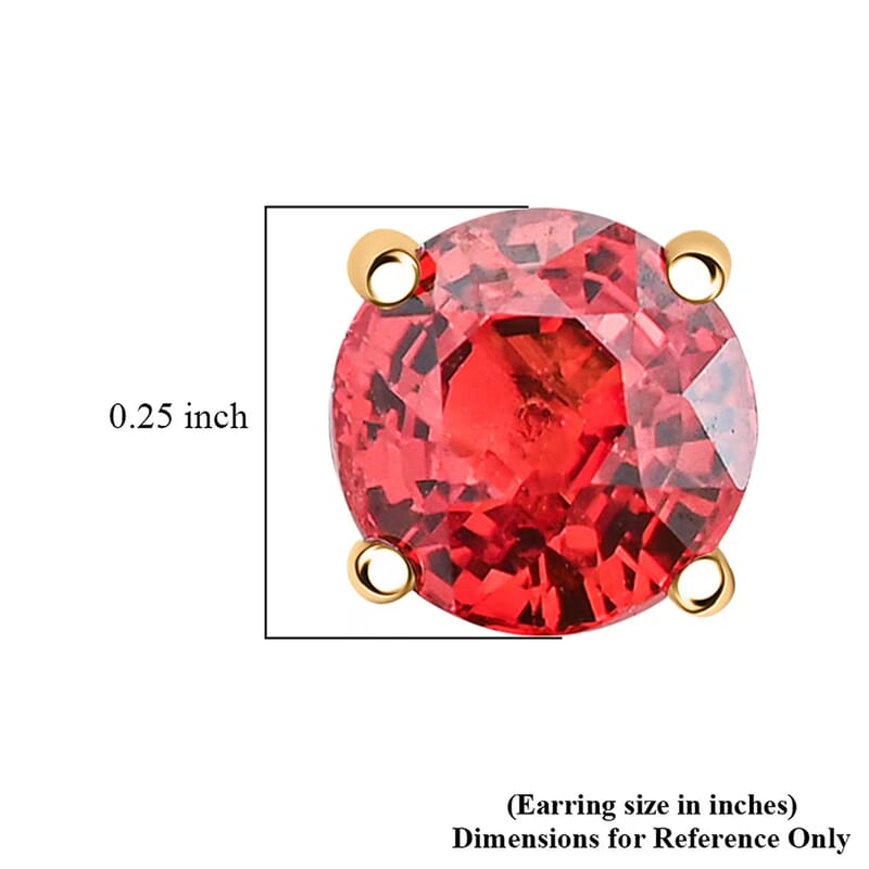 AAA Red Sapphire 1.10 ctw Screw Post Earrings in 14K Yellow Gold