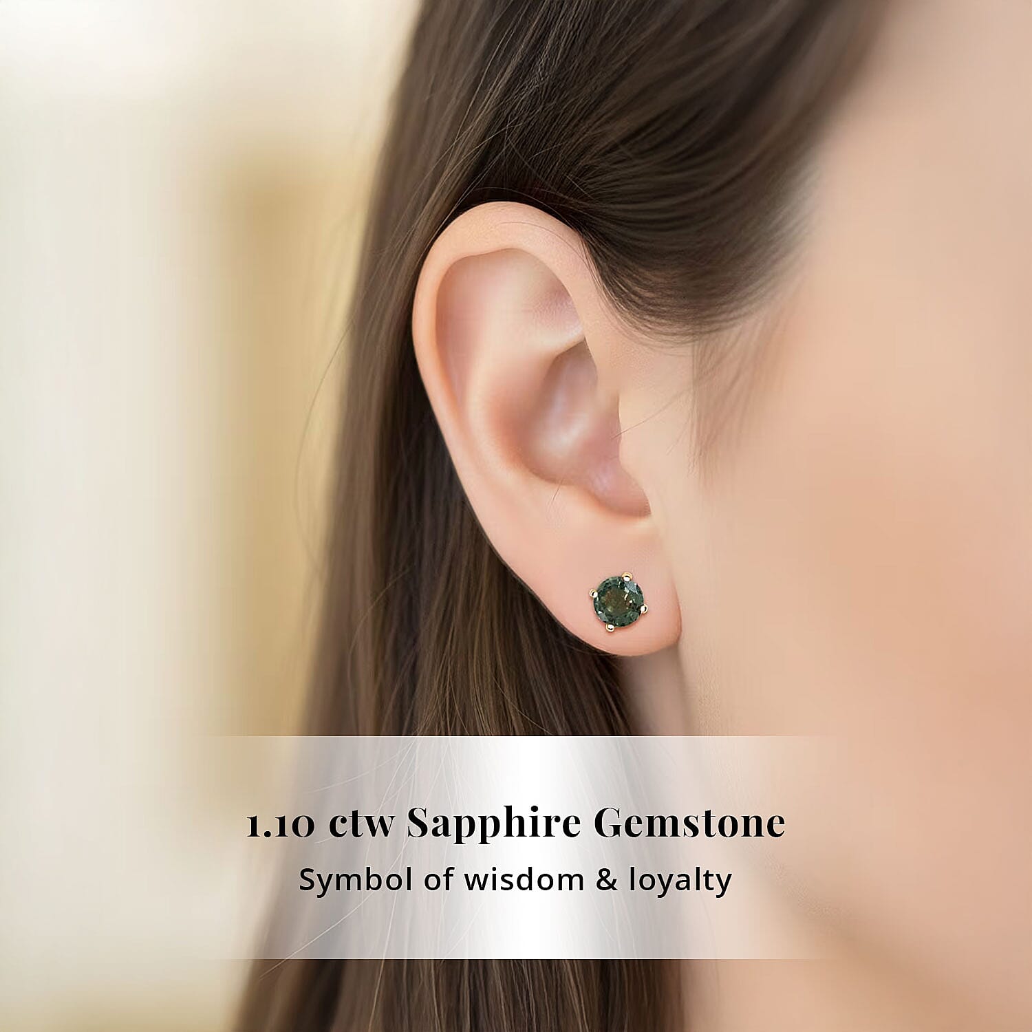 AAA Milanoa Green Sapphire 1.10 ctw Screw Post Earrings in 14K Yellow Gold