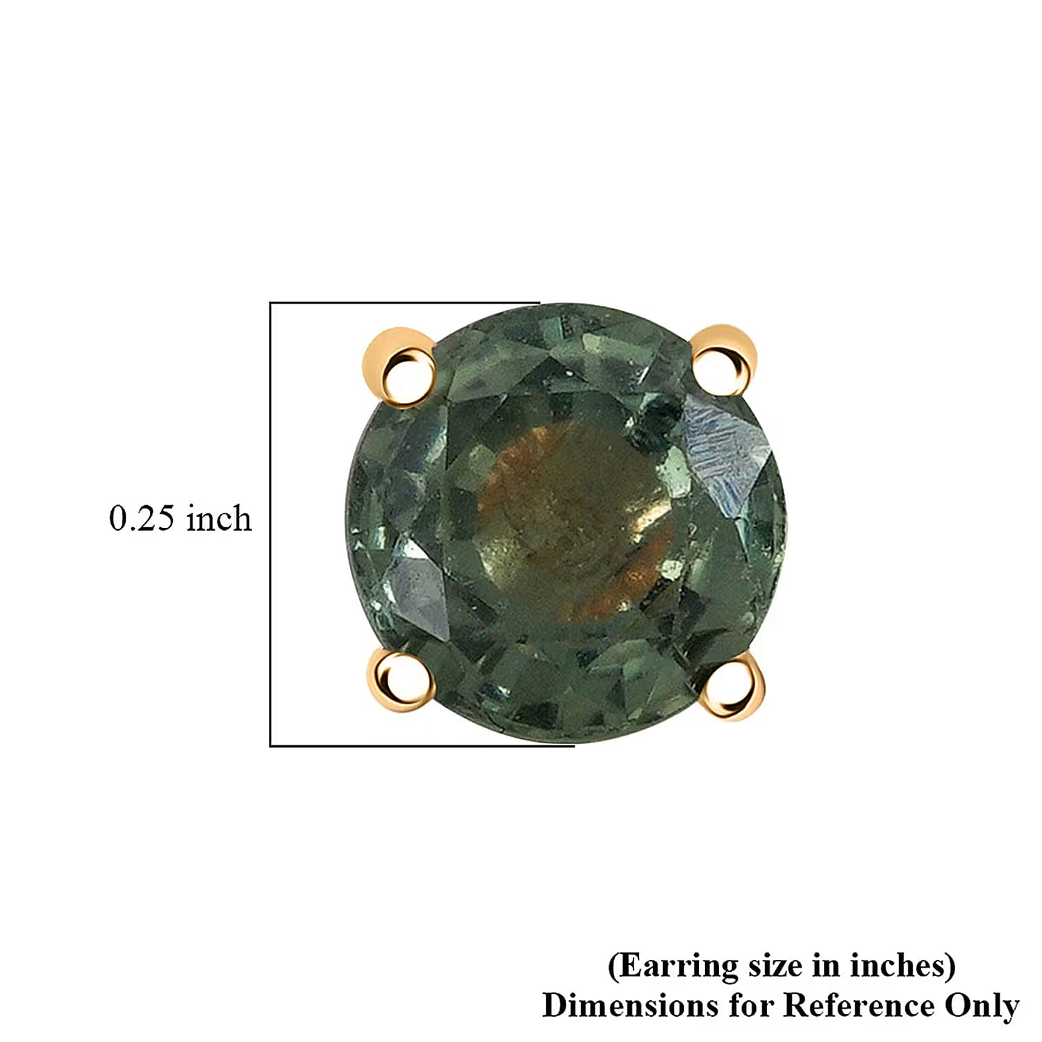 AAA Milanoa Green Sapphire 1.10 ctw Screw Post Earrings in 14K Yellow Gold