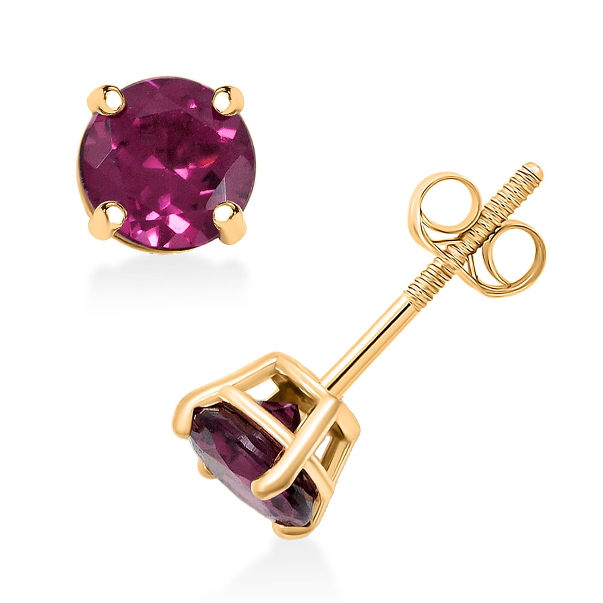 Doorbuster AAA Radiant Ember Garnet 1.20 ctw Screw Post Earrings in 14K Yellow Gold  image number 0