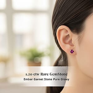 Doorbuster AAA Radiant Ember Garnet 1.20 ctw Screw Post Earrings in 14K Yellow Gold 