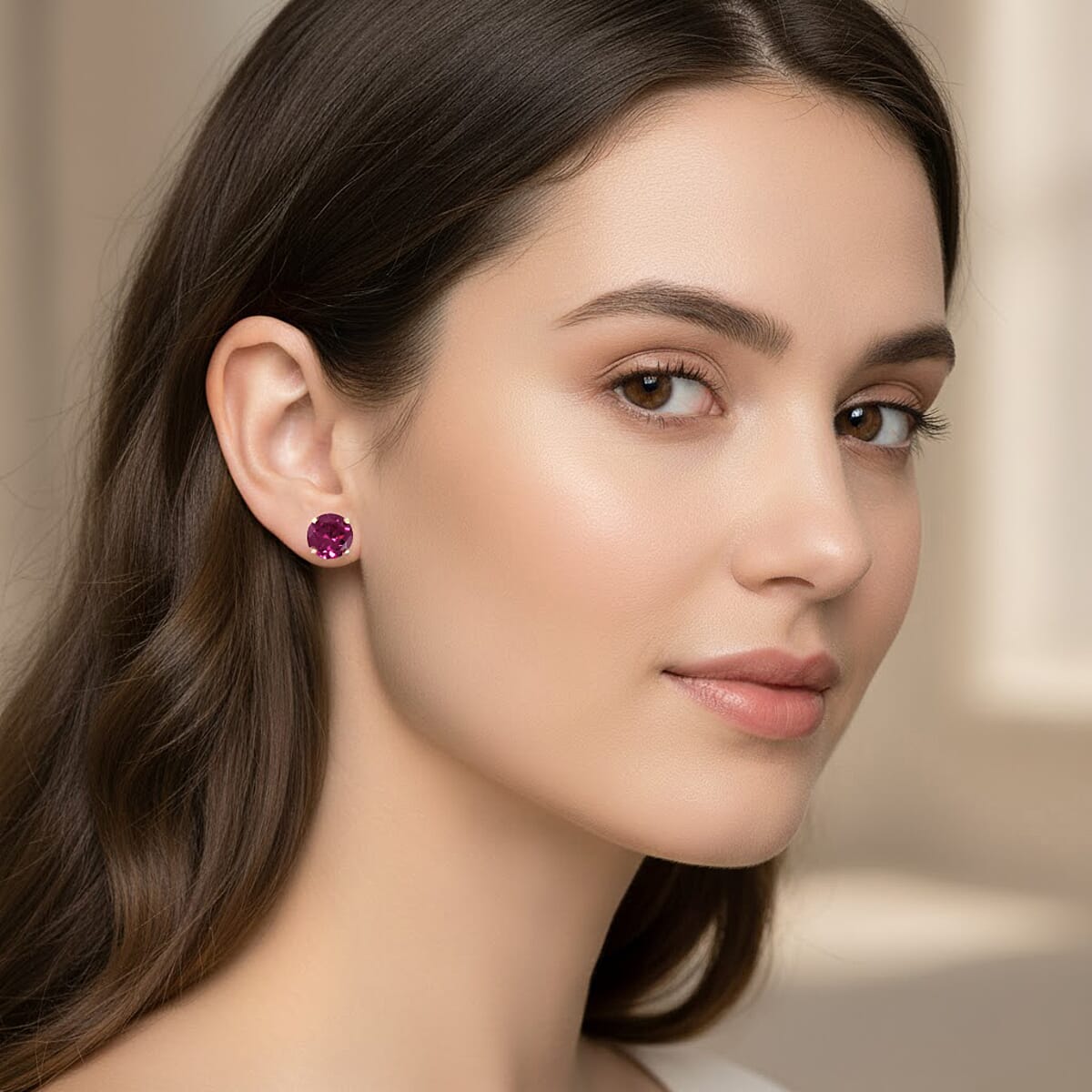 Doorbuster AAA Radiant Ember Garnet 1.20 ctw Screw Post Earrings in 14K Yellow Gold  image number 2