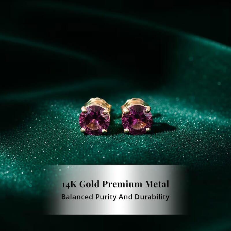 AAA Radiant Ember Garnet 1.20 ctw Screw Post Earrings in 14K Yellow Gold