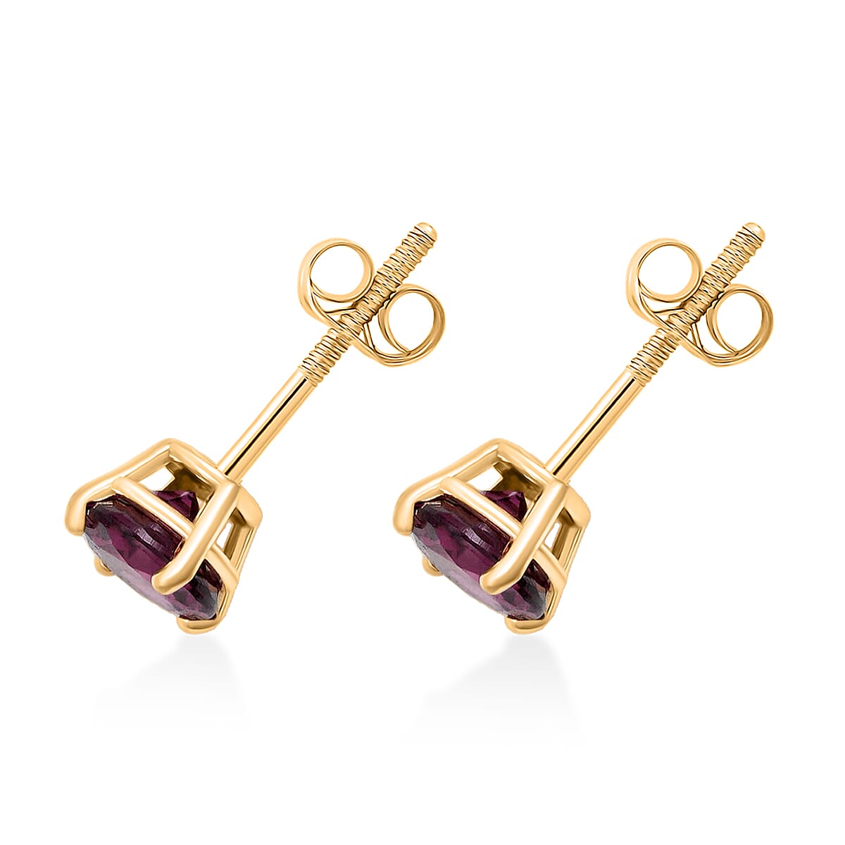 Doorbuster AAA Radiant Ember Garnet 1.20 ctw Screw Post Earrings in 14K Yellow Gold  image number 3