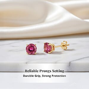 Doorbuster AAA Ouro Fino Rubellite 1.00 ctw Screw Post Earrings in 14K Yellow Gold 