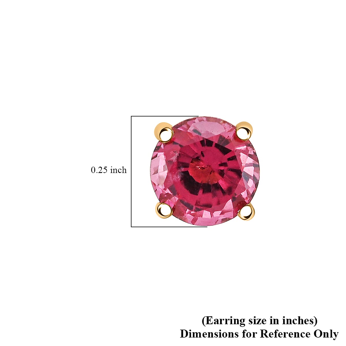 Doorbuster AAA Ouro Fino Rubellite 1.00 ctw Screw Post Earrings in 14K Yellow Gold  image number 4