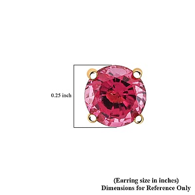 Certified & Appraised AAA Ouro Fino Rubellite 1.00 ctw Screw Post Earrings in 14K Yellow Gold