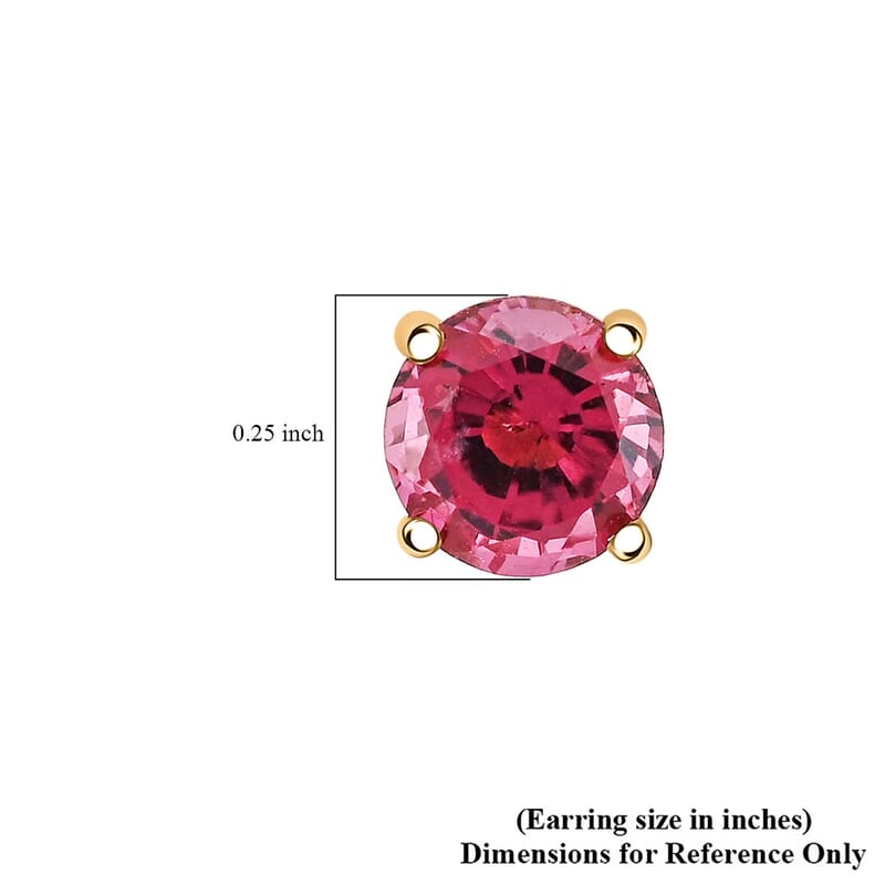 Certified & Appraised AAA Ouro Fino Rubellite 1.00 ctw Screw Post Earrings in 14K Yellow Gold