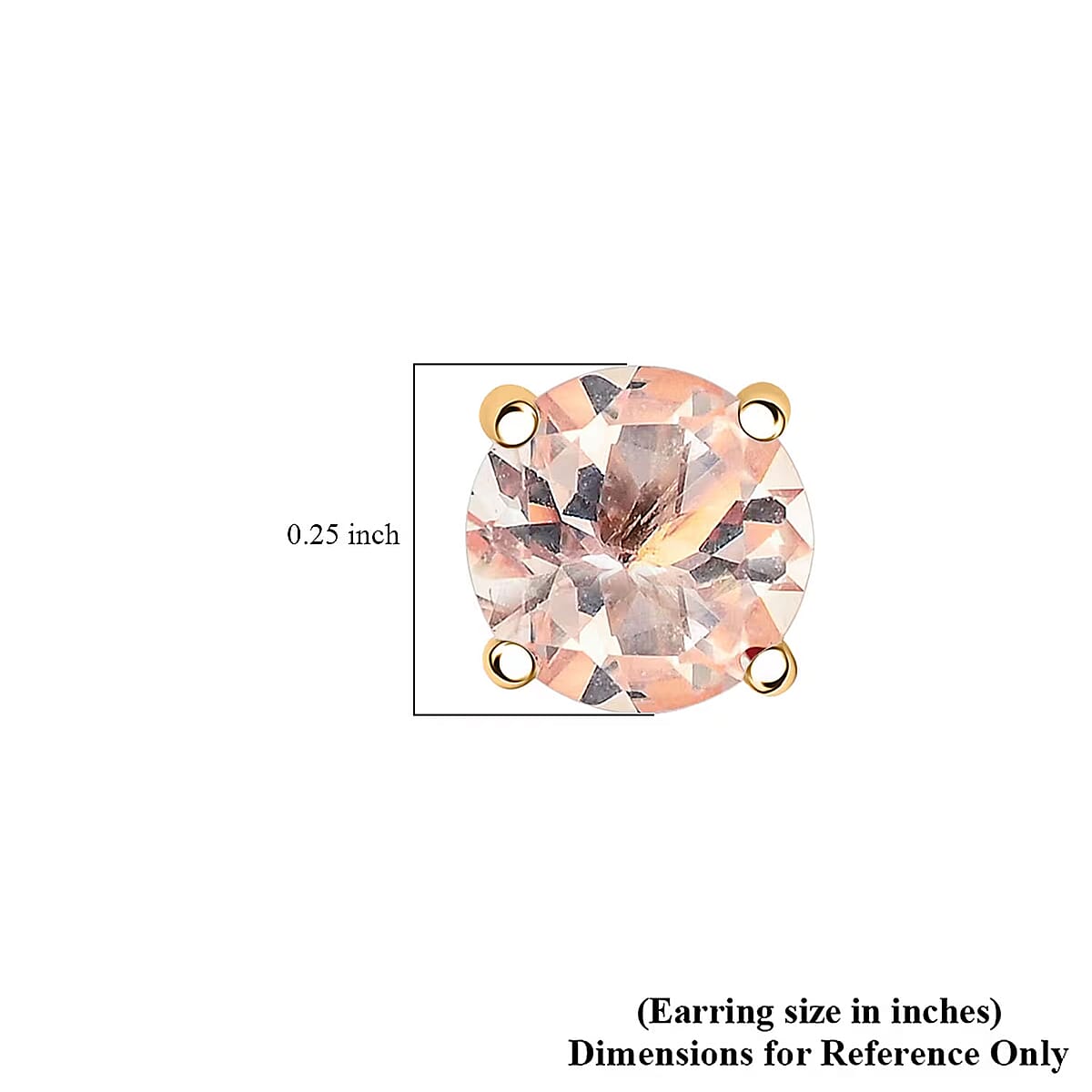 Doorbuster AAA Marropino Morganite 1.50 ctw Screw Post Earrings in 14K Yellow Gold  image number 5