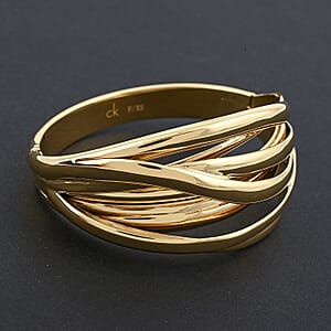Calvin Klein Closeout Crisp Bangle Bracelet in ION Plated YG Stainless Steel (5.50 In)
