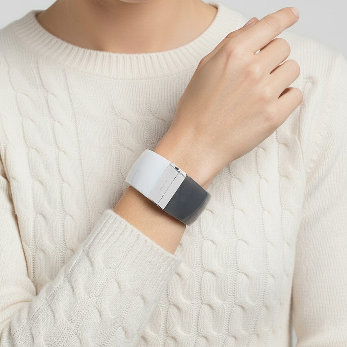 Calvin Klein Closeout Stainless Steel Vision Bangle Bracelet (7.00 In) image number 2