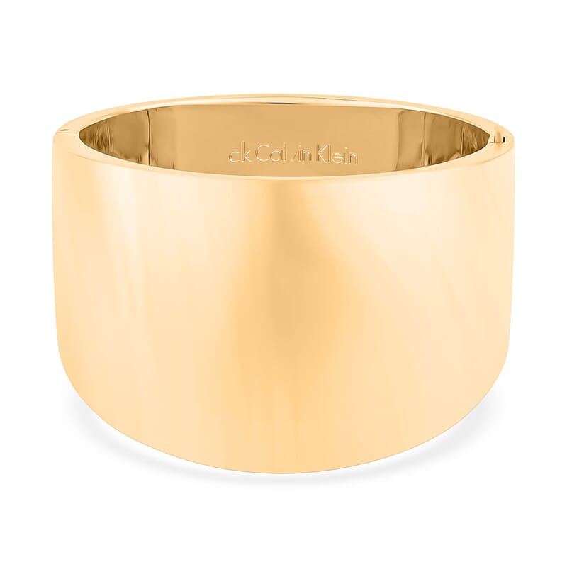 Calvin Klein Closeout Billow ION Plated YG Stainless Steel Bangle Bracelet (6.00 In)