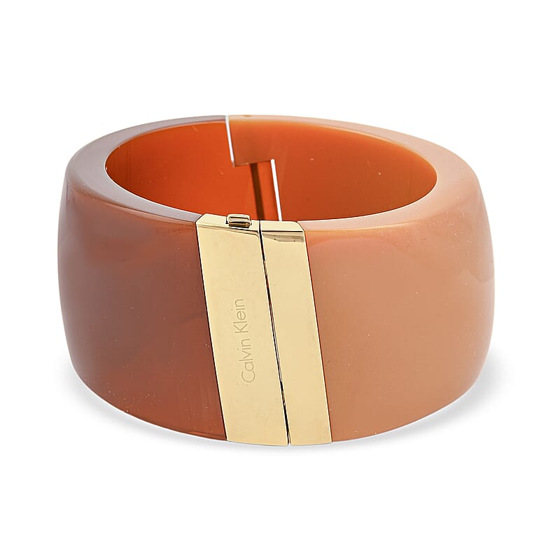 Calvin Klein Closeout ION Plated YG Stainless Steel Vision Bangle Bracelet (6.25 In)