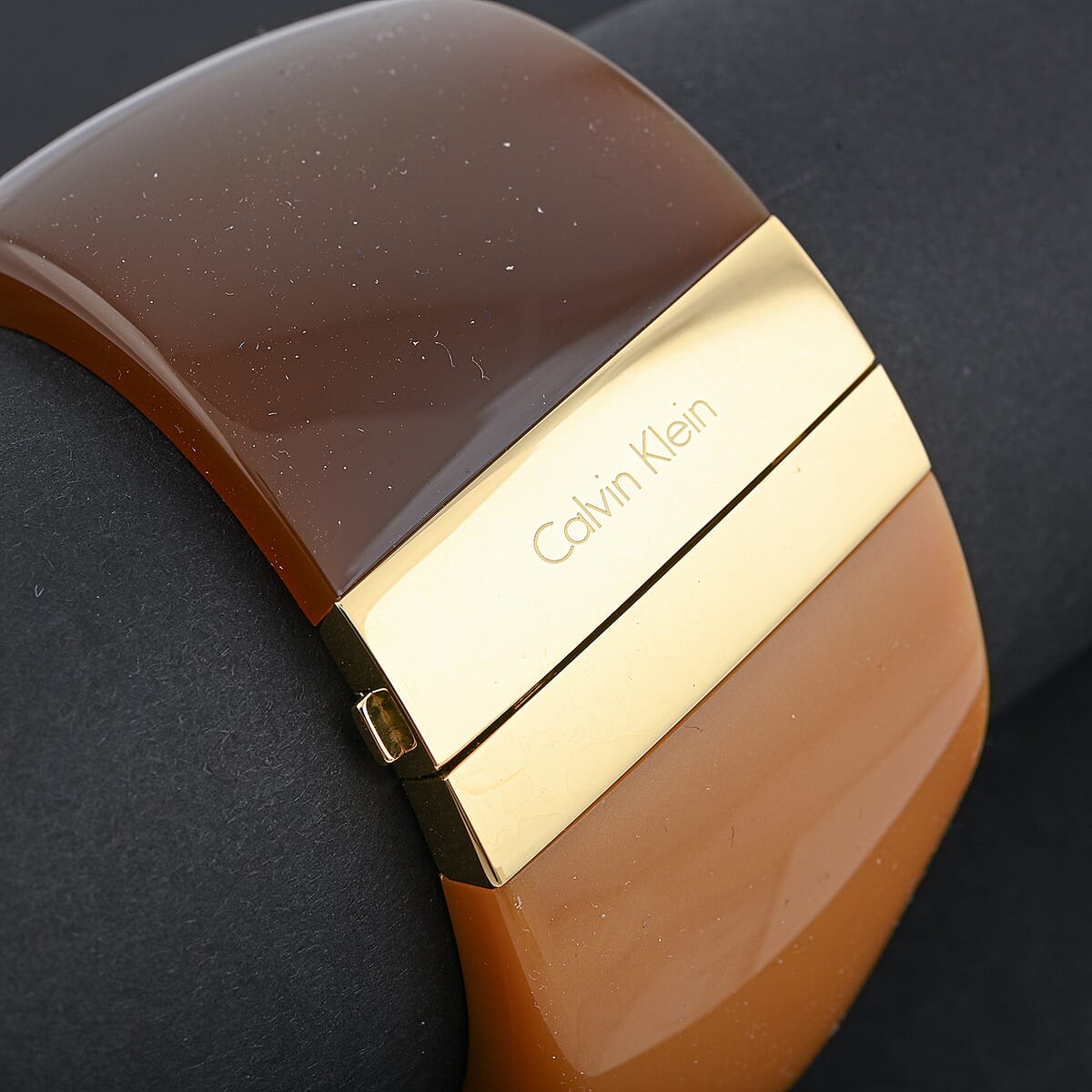 Calvin Klein Closeout ION Plated YG Stainless Steel Vision Bangle Bracelet (6.25 In) image number 1