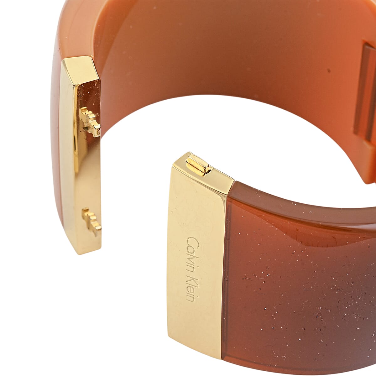 Calvin Klein Closeout ION Plated YG Stainless Steel Vision Bangle Bracelet (6.25 In) image number 3