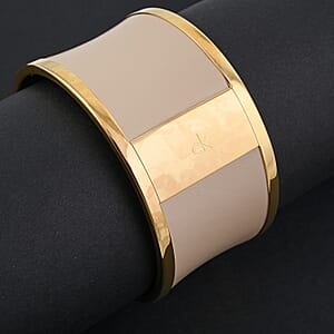 Calvin Klein Closeout Spellbound ION Plated YG Stainless Steel Bangle Bracelet (7.00 In)