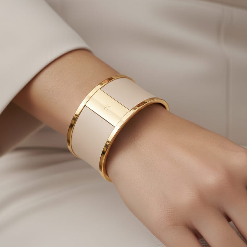 Calvin Klein Closeout Spellbound ION Plated YG Stainless Steel Bangle Bracelet (7.00 In)