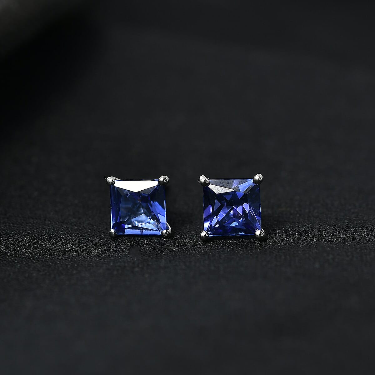 AAAA Tanzanite 2.60 ctw Solitaire Stud Earrings in 950 Platinum image number 1