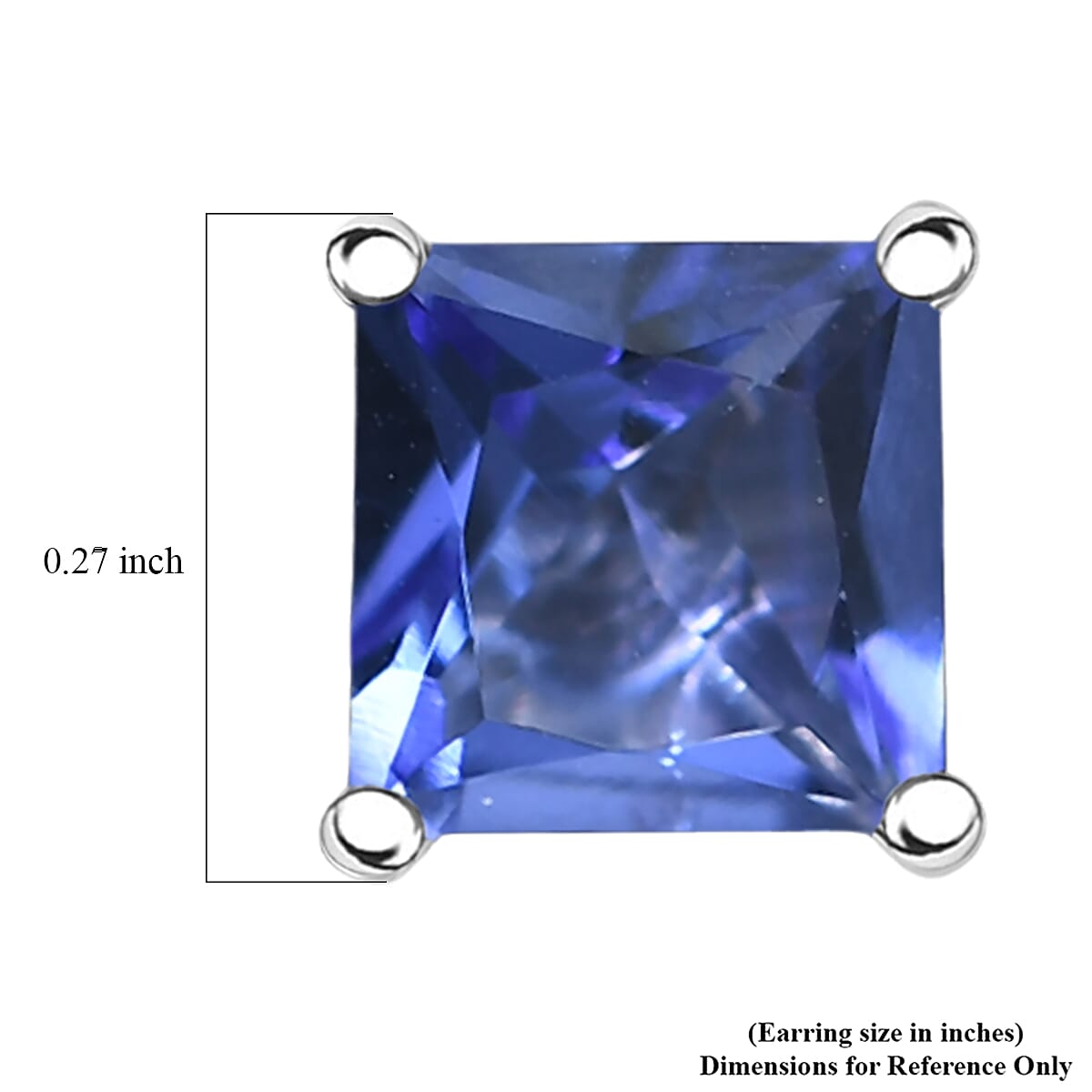 AAAA Tanzanite 2.60 ctw Solitaire Stud Earrings in 950 Platinum image number 4