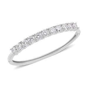 Moissanite 8.80 ctw Bangle Bracelet in Stainless Steel (7 In)