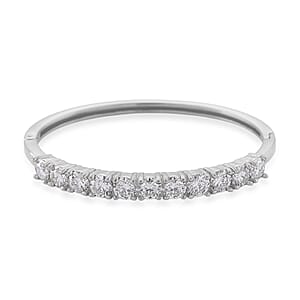 Moissanite 8.80 ctw Bangle Bracelet in Stainless Steel (7 In)