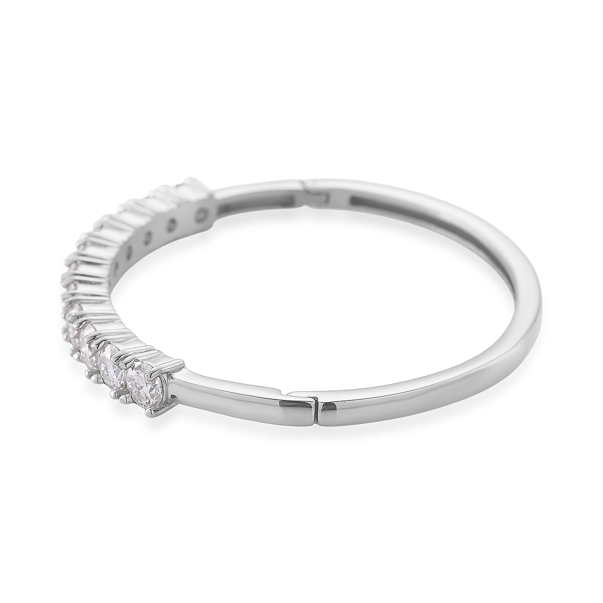 Moissanite 8.80 ctw Bangle Bracelet in Stainless Steel (7 In) image number 4