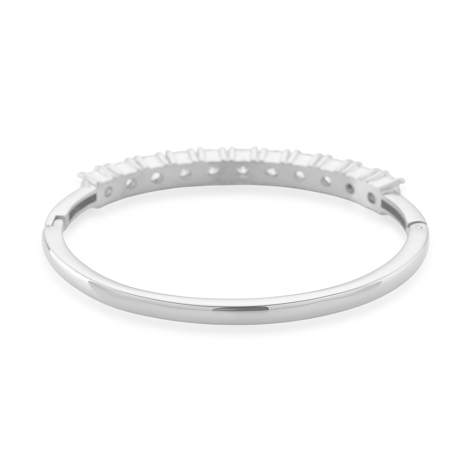 Moissanite 8.80 ctw Bangle Bracelet in Stainless Steel (7 In)