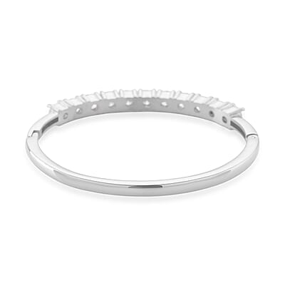 Moissanite 8.80 ctw Bangle Bracelet in Stainless Steel (7 In)