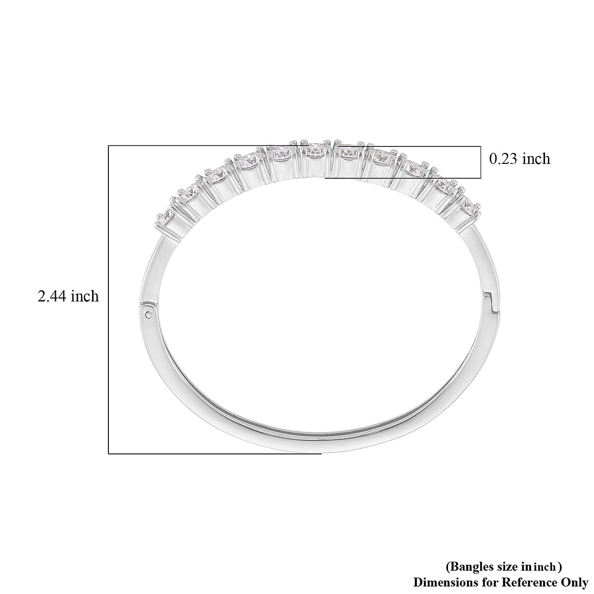 Moissanite 8.80 ctw Bangle Bracelet in Stainless Steel (7 In) image number 6