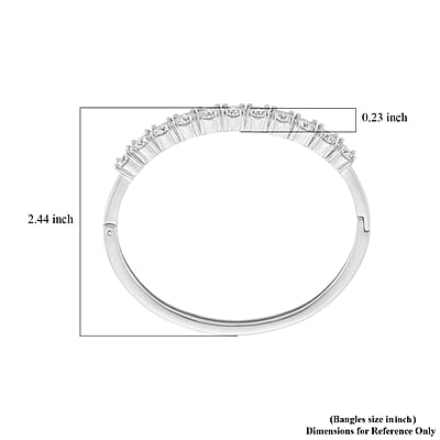 Moissanite 8.80 ctw Bangle Bracelet in Stainless Steel (7 In)