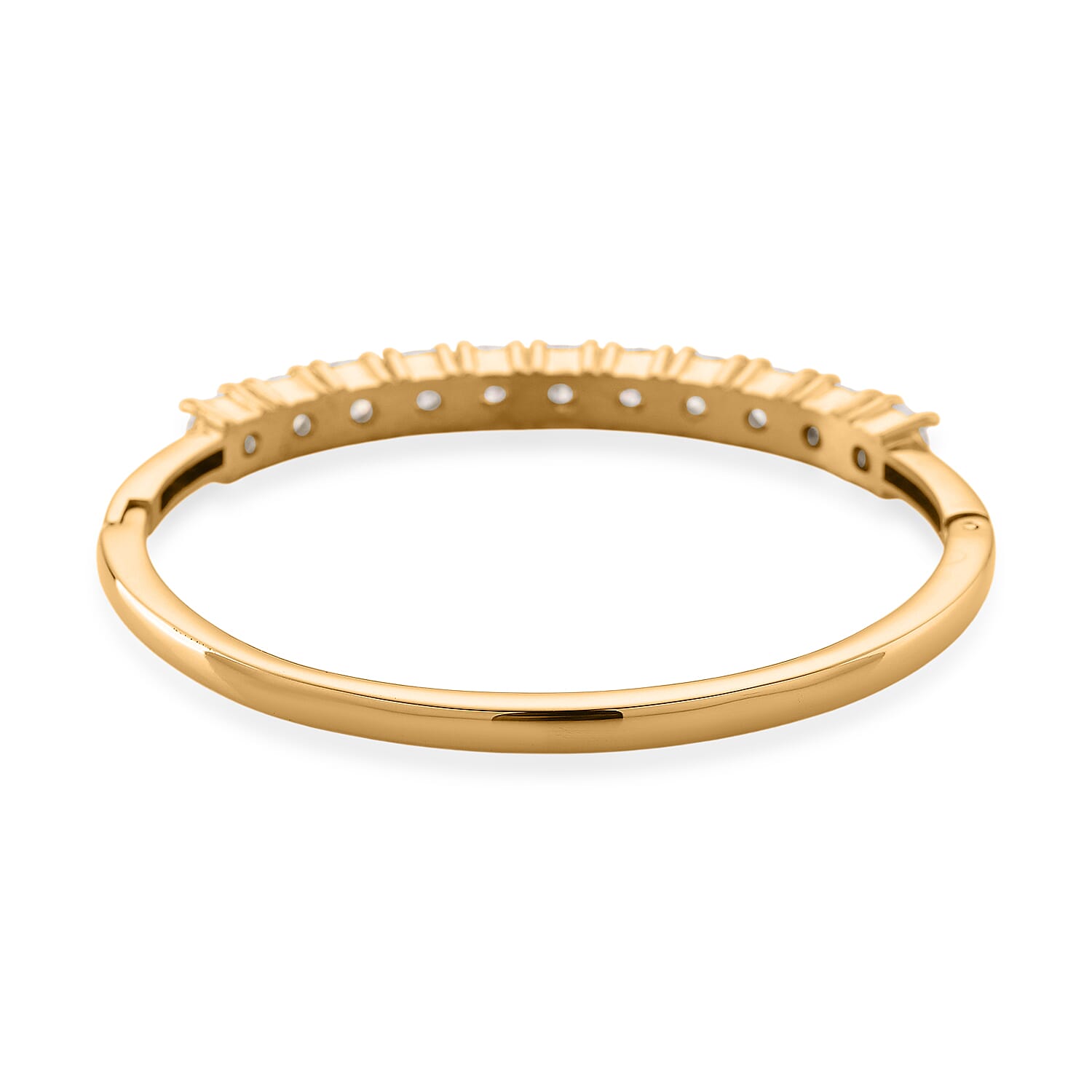 One Time Only Cuff Bangle Bracelet in ION Plated YG Stainless Steel (7 In)