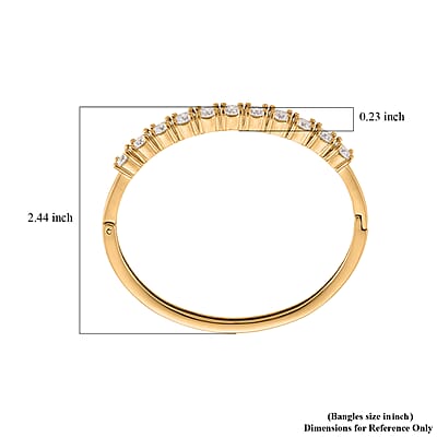 One Time Only Cuff Bangle Bracelet in ION Plated YG Stainless Steel (7 In)