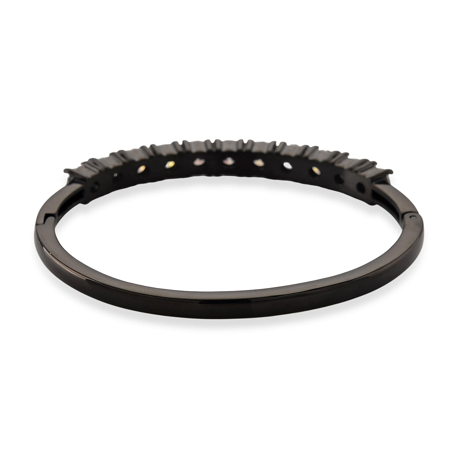 One Time Only Cuff Bangle Bracelet in ION Plated Black Stainless Steel (7 In)