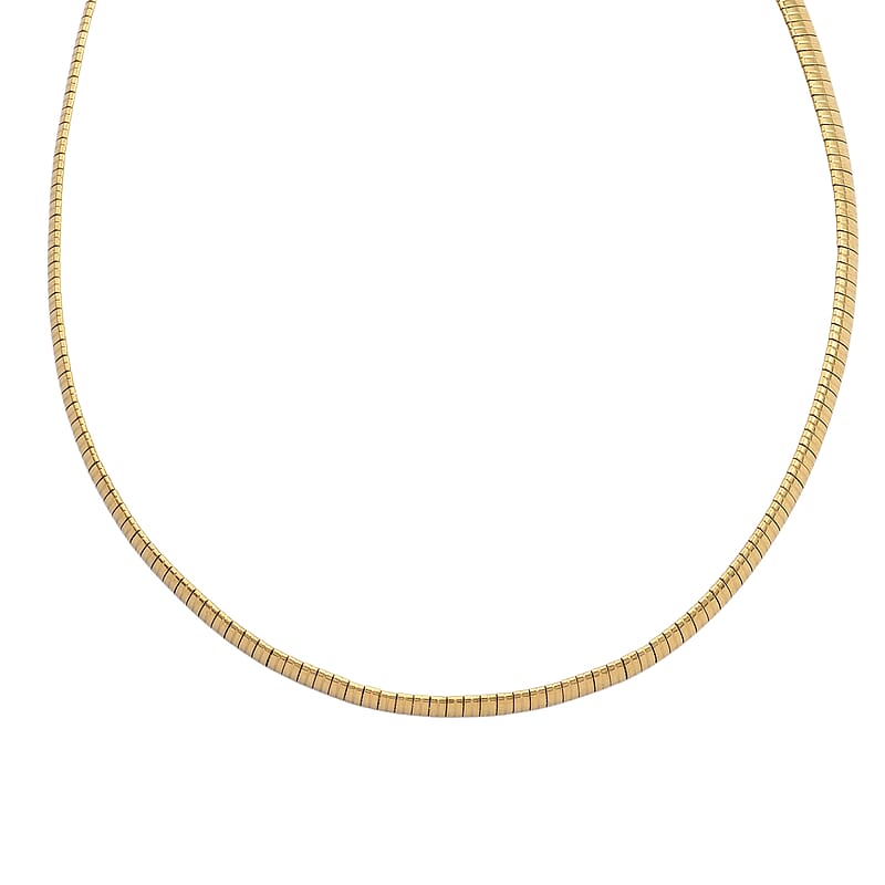 Omega Chain Necklace (17.5-19.5 Inches) in ION Plated YG Stainless Steel