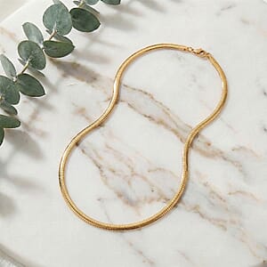 Omega Chain Necklace (17.5-19.5 Inches) in ION Plated YG Stainless Steel